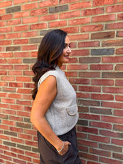Biscuit Knitted Waistcoat Priya