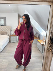 Wine Stripe Zip Jacket Roxy