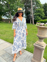 Stone Paisley Print Maxi Dress Kiki