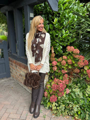 Antique Cream Diamante Sleeve Knit Amelia