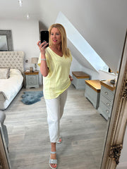 Lemon Net Sleeve Applique Tee Gemma
