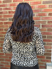 Stone Leopard Mesh Top Helen