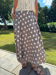 Mocha Polka Dot Skirt Amy