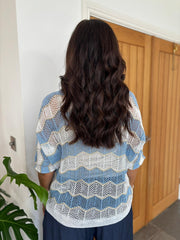 Blue Chevron Stripe Knit Olive