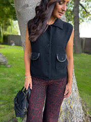 Black Knitted Waistcoat Priya
