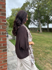 Chocolate V-Neck Reverse Seam Knit Diana