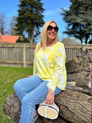 Yellow Tie-Dye Long Sleeve Top Alexis