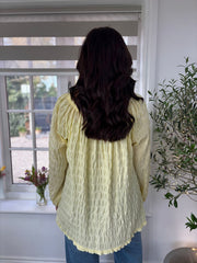 Lemon Textured Bardot Top Maiya