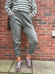 Khaki Frill Pocket Trousers Sasha