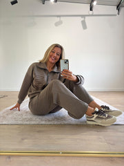 Mocha Embroidered Pattern Tracksuit Kalina