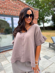 Mocha Bubble Cotton Top Kimberly