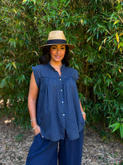 Navy Polka Dot Top Ashley