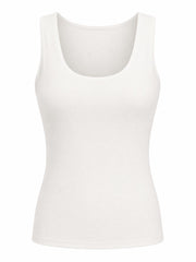 White Smooth Double Layered Vest Saylor