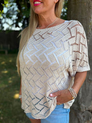 Stone Abstract Pattern Knit Tori