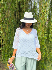 White Diamond Knit Matilda