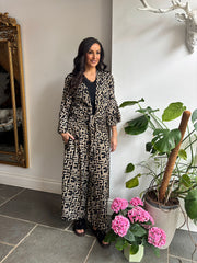 Black Geometric Tie Front Trouser Set Peyton