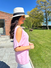 Pink Cold Shoulder Top Orla