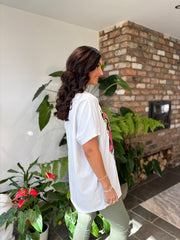 White Artistic Portrait Tee Anais