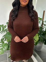 Chocolate Cosy Knit Dress Giana