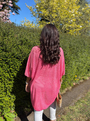 Pink Shimmer Loose Weave Top Jasmine