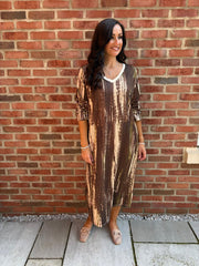 Green Brushstroke Shimmer Dress Freya