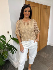 Gold Shimmer Flower Top Sarina