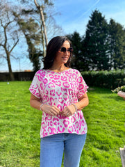 Lipstick Pink Leopard Tee Reese