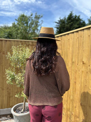 Chocolate Gathered Loose Knit Paige