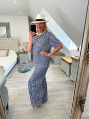 Navy Geometric Pattern Co-ord Indie