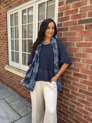 Navy Cotton Reverse Seam Knit Jo