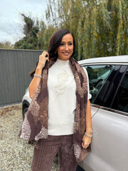 Stone Textured Flower Knit Claire