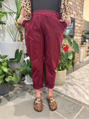 Wine Frill Pocket Trousers Sasha