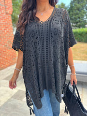 Black Open Knit Cover Up Elsie