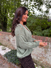 Sage Chunky Knit Cardi Gail