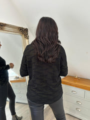 Black Textured Shimmer Knit Dione