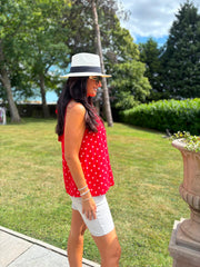 Red Polka Dot Halter Neck Top Judy