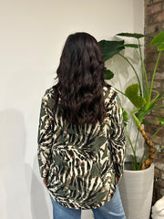 Khaki Brushed Animal Blouse Gloria