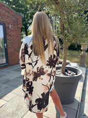 Chocolate Abstract Floral Blouse Petra