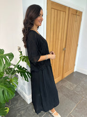 Black Lace Overlay Dress Davina