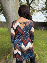 Navy Zig Zag Print Tunic Layla