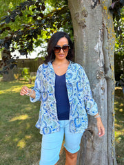 Blue Floral Vine Shirt Rachel