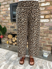 Shimmer Leopard Wide Leg Trousers