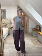 Grey Buttoned Knit Waistcoat Kerry