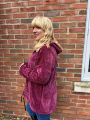 Wine Chenille Zip Hoodie Carrie