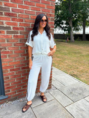 White Two Stripe Co-Ord Nikki