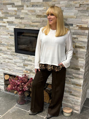 Winter White Leopard Hem Knit Bianca