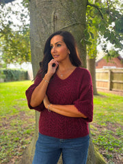 Wine Soft Chevron Knit Ensley