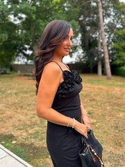 Black Ruffle Trim Vest Martina