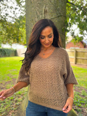Mocha Soft Chevron Knit Ensley