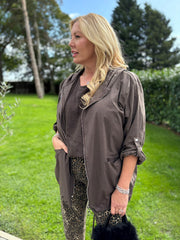 Chocolate Hooded Jacket Ocean